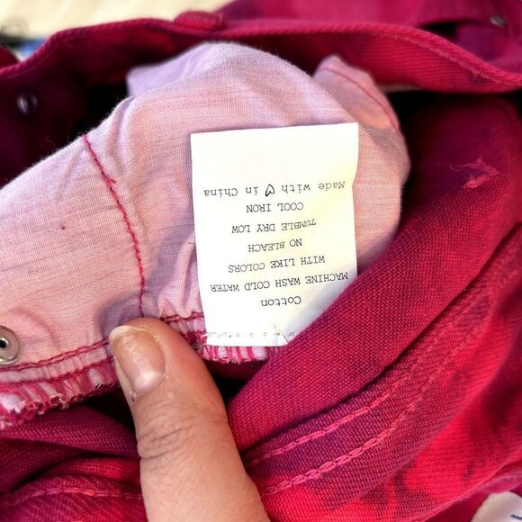 VRG GRL 1995 tour magenta tie dye button fly bf jeans size 6 - Picture 6 of 7